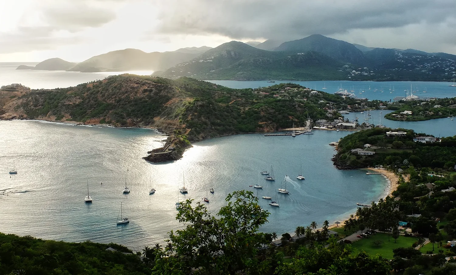 Caribbean waterfront and resort landscape